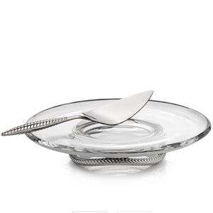 Nambe Braid Pedestal Cake Plate w/ Cake Server